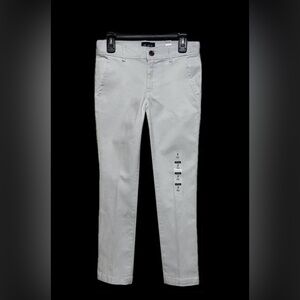 Place Stretchy Bright White Pants (Size 7 Kids)
